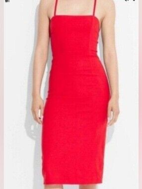 NWT  Wild Fable Red Linen Backlaced Midi Dress Size 0
